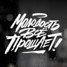 Наклейка на авто - Молодість все прощає!