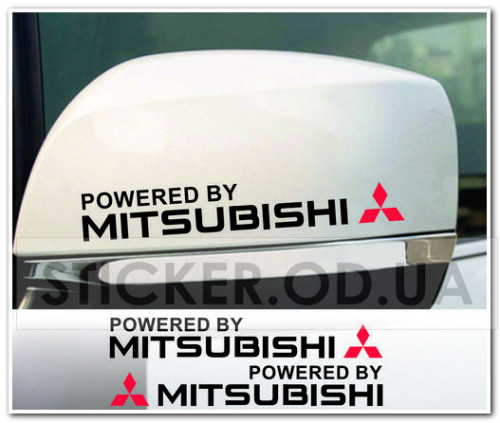 Наклейки, набор на зеркала - Mitsubishi 2шт.