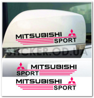 Наклейки набір на дзеркала - Mitsubishi 2шт.