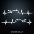Вінілова наклейка на мотоцикл - Мото пульс, биття серця, 2 шт.