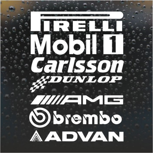 Набір наклейок - Спонсорські: FIRELLI, MOBIL1, CARLSSON, AMG, BREMBO, ADVAN