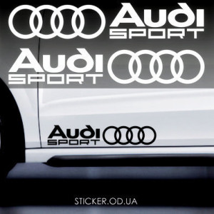 Наклейки на двері Audi Sport #2, 2шт.