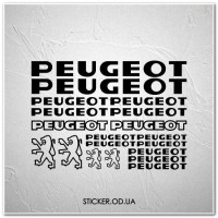 Набір наклейок на велосипед PEUGEOT, наклейки на раму.