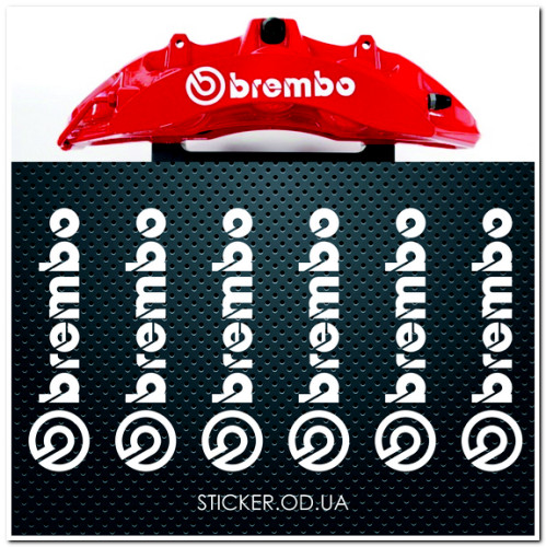 Наклейки на супорти та диски - Brembo, 6 шт