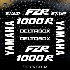 Набір вінілових наклейок на мотоцикл YAMAHA FZR 1000R Набір вінілових наклейок на мотоцикл YAMAHA FZR 1000R