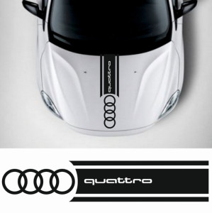 Наклейка на авто - Смуга на капот Audi Quattro