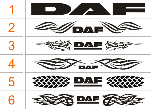 Наклейки DAF на капот либо лобовое стекло 150x16 cm