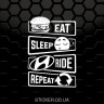 Наклейка на авто - Eat Sleep Ride Repeat Hyundai