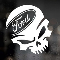 Наклейка на авто - Ford Череп