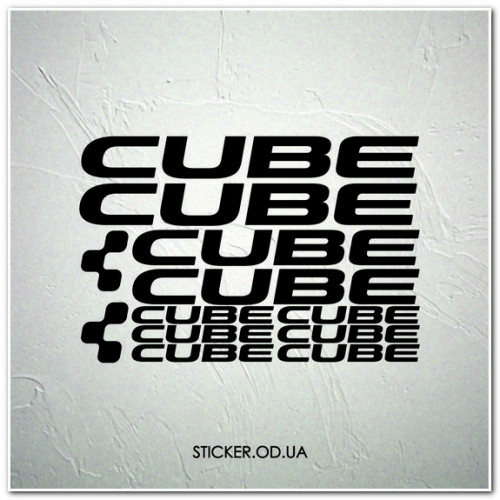 Набор наклеек на велосипед "CUBE", наклейки на раму.
