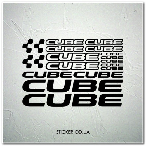 Набор наклеек на велосипед "CUBE", наклейки на раму.