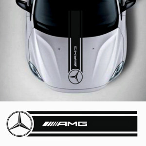 Наклейка на авто - Смуга на капот Mercedes AMG