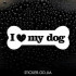Наклейка на авто - I love my dog