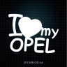 Наклейка на авто - I love my opel