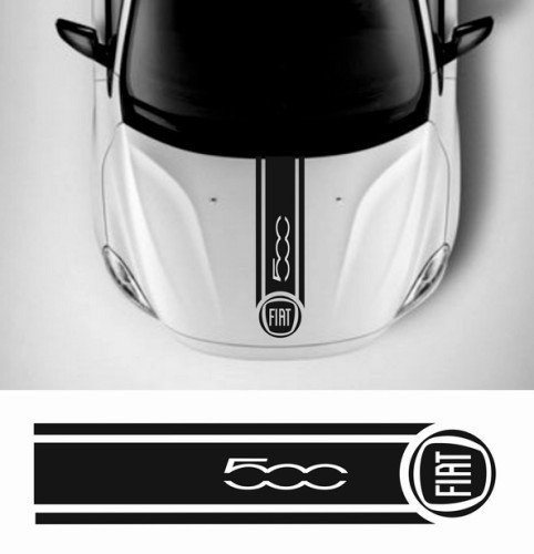 Наклейка на автомобіль - Смуга на капот Fiat 500
