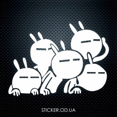 Вінілова наклейка на автомобіль - Зайці