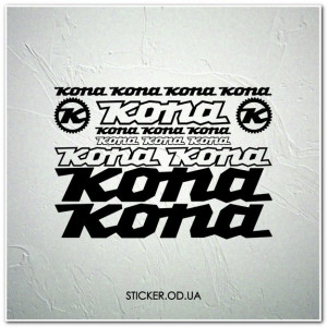 Набор наклеек на велосипед "KONA", наклейки на раму.