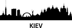 Вінілова наклейка на авто  - KIEV розмір 20 см