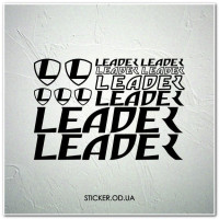 Набор наклеек на велосипед "Leader", наклейки на раму.