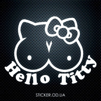 Вінілова наклейка на автомобіль - Hello Titty