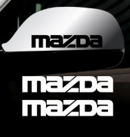 Наклейки на зеркала надпись Mazda ( 2шт.)