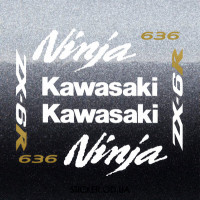 Набір вінілових наклейок на мотоцикл KAWASAKI ZX-6R, Ninja, 636, 2005
