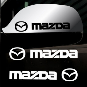 Наклейки на дзеркала напис Mazda (2шт.) #2