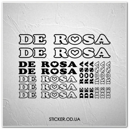 Набір наклейок на велосипед "DE ROSA", наклейки на раму.