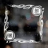 Наклейки уголки на стекло авто - Fiat, 2 шт.