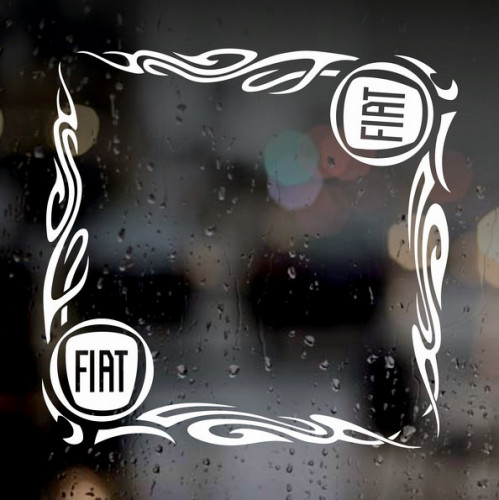 Наклейки куточки на скло авто - Fiat, 2 шт.