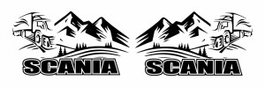 Наклейка на автомобіль - Scania Гори