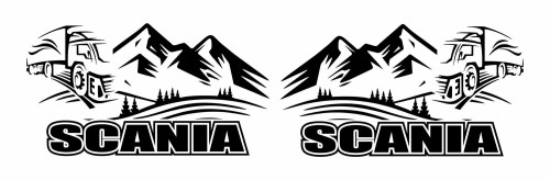 Наклейка на автомобіль - Scania Гори