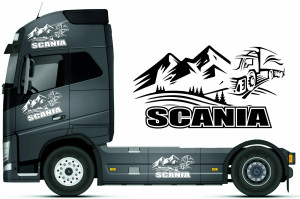 Наклейка на автомобіль - Scania Гори