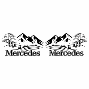 Наклейка на автомобіль - Mercedes Гори