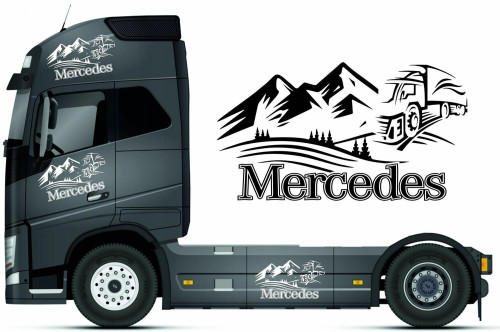 Наклейка на автомобіль - Mercedes Гори