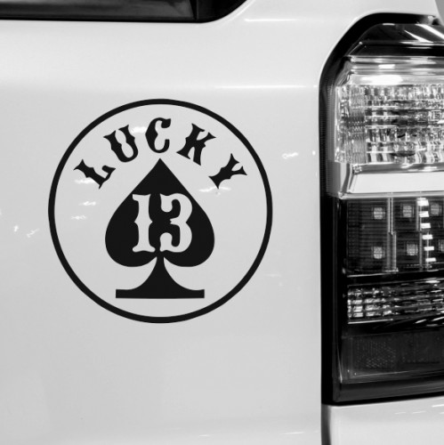 Вінілова наклейка на авто - LUCKY 13