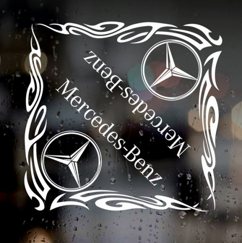 Вінілові наклейки, куточки на бічні стекла - Mercedes 2 шт.