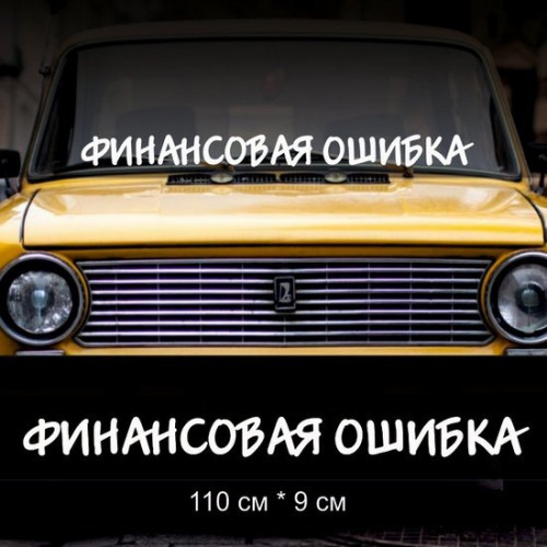 Наклейка на лобове скло автомобіля напис - Фінансова Помилка